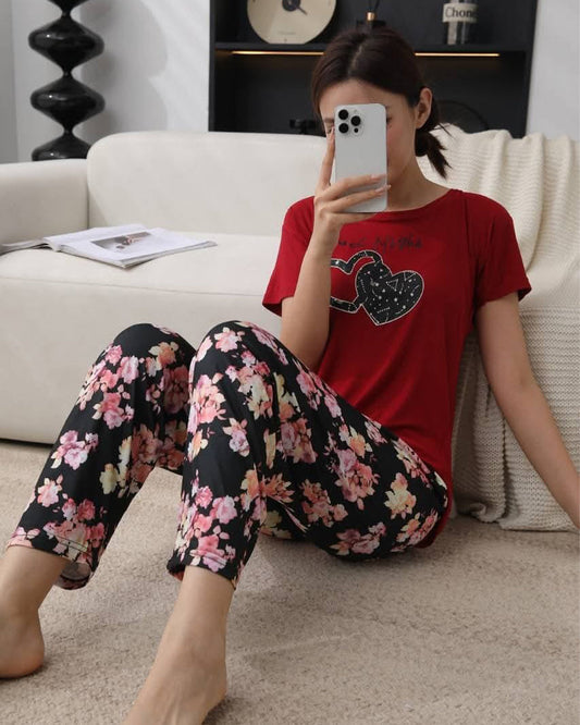 Buy Sajiero Cotton PJ Set - Blossom Night in Pakistan