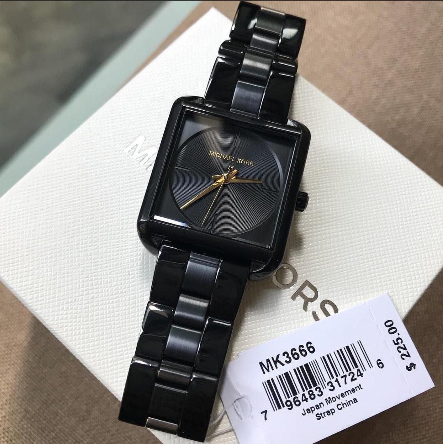 Buy Michael Kors Square Lake Black Dial Black Stainless Steel Strap Women's Watch - Mk3666 in Pakistan
