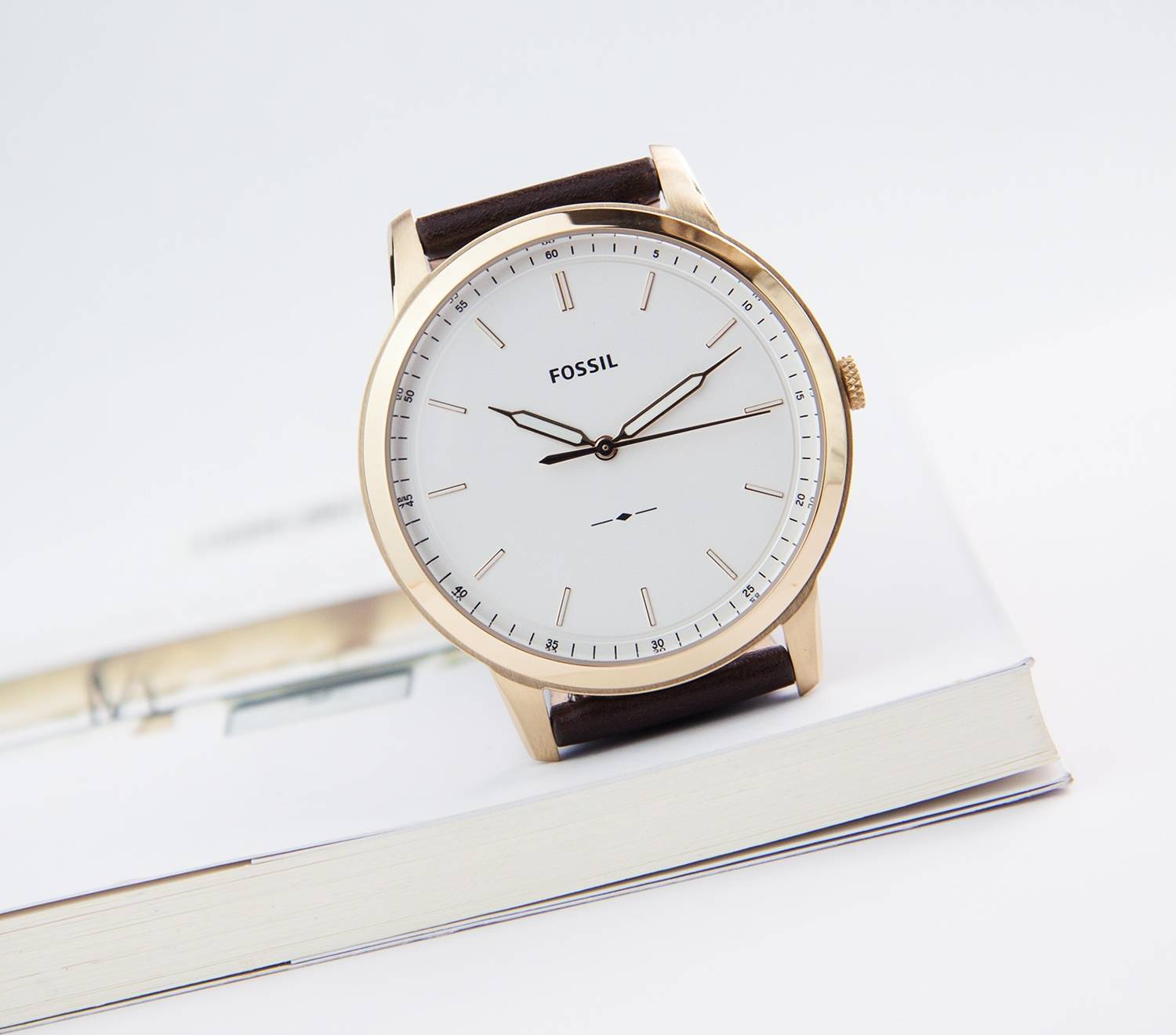 Buy The Minimalist Gold Dial Brown Leather Strap Watch For Men in Pakistan