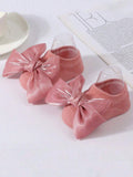 Buy SHEIN 6pairs Infant Baby Bowknot Princess Socks, Anti-Slip Crew Socks in Pakistan