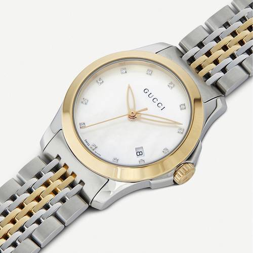 Buy Gucci G Timeless Mother of Pearl Dial Two Tone Steel Strap Watch for Women - YA126513 in Pakistan