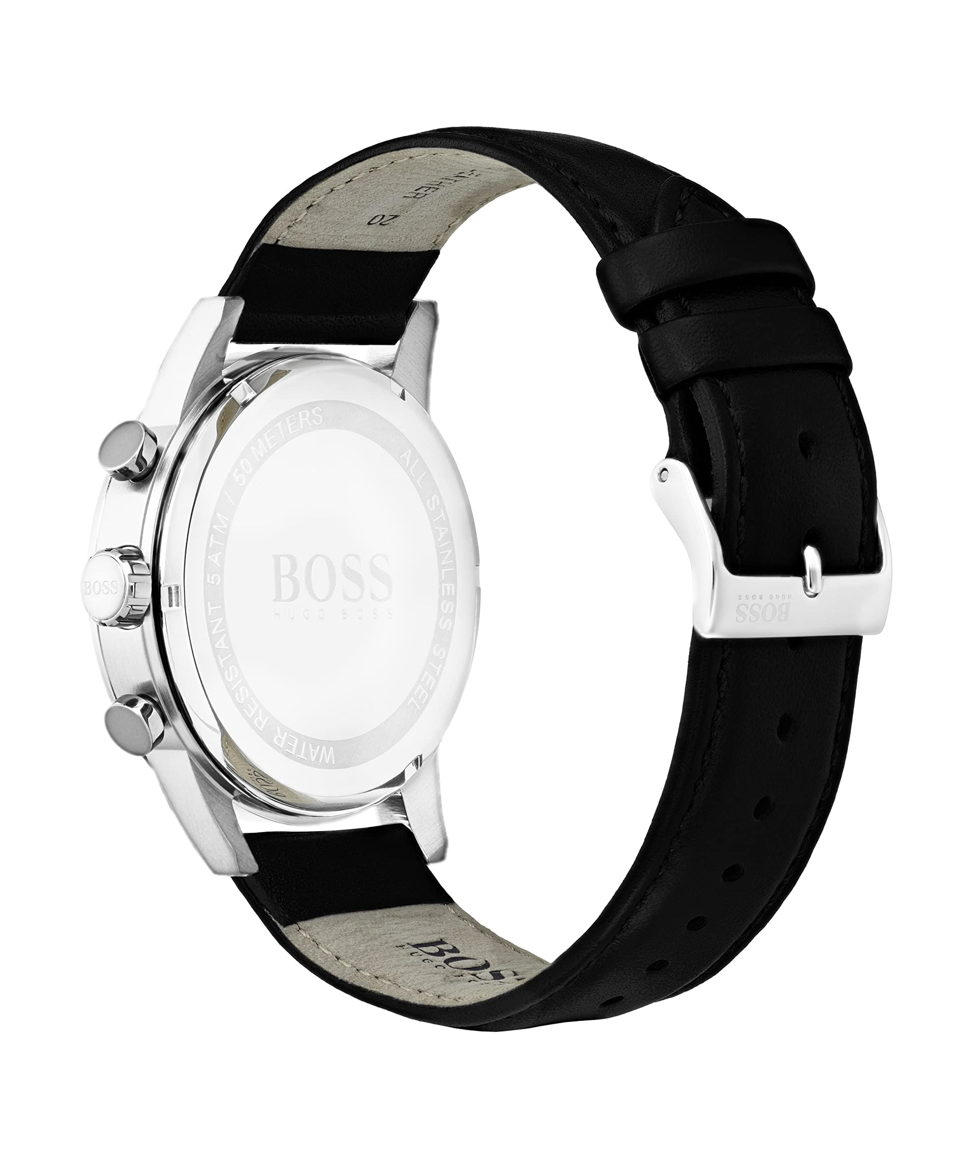 Buy Hugo Boss Navigator Black Dial Black Leather Strap Watch for Men - 1513678 in Pakistan