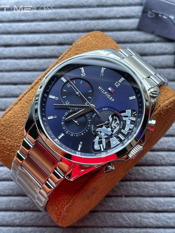 Buy Tommy Hilfiger Mens Quartz Silver Stainless Steel Blue Dial 44mm Watch - 1710448 in Pakistan