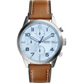 Buy Fossil Men's Chronograph Quartz Leather Strap Silver Dial 44mm Watch FS5169 in Pakistan