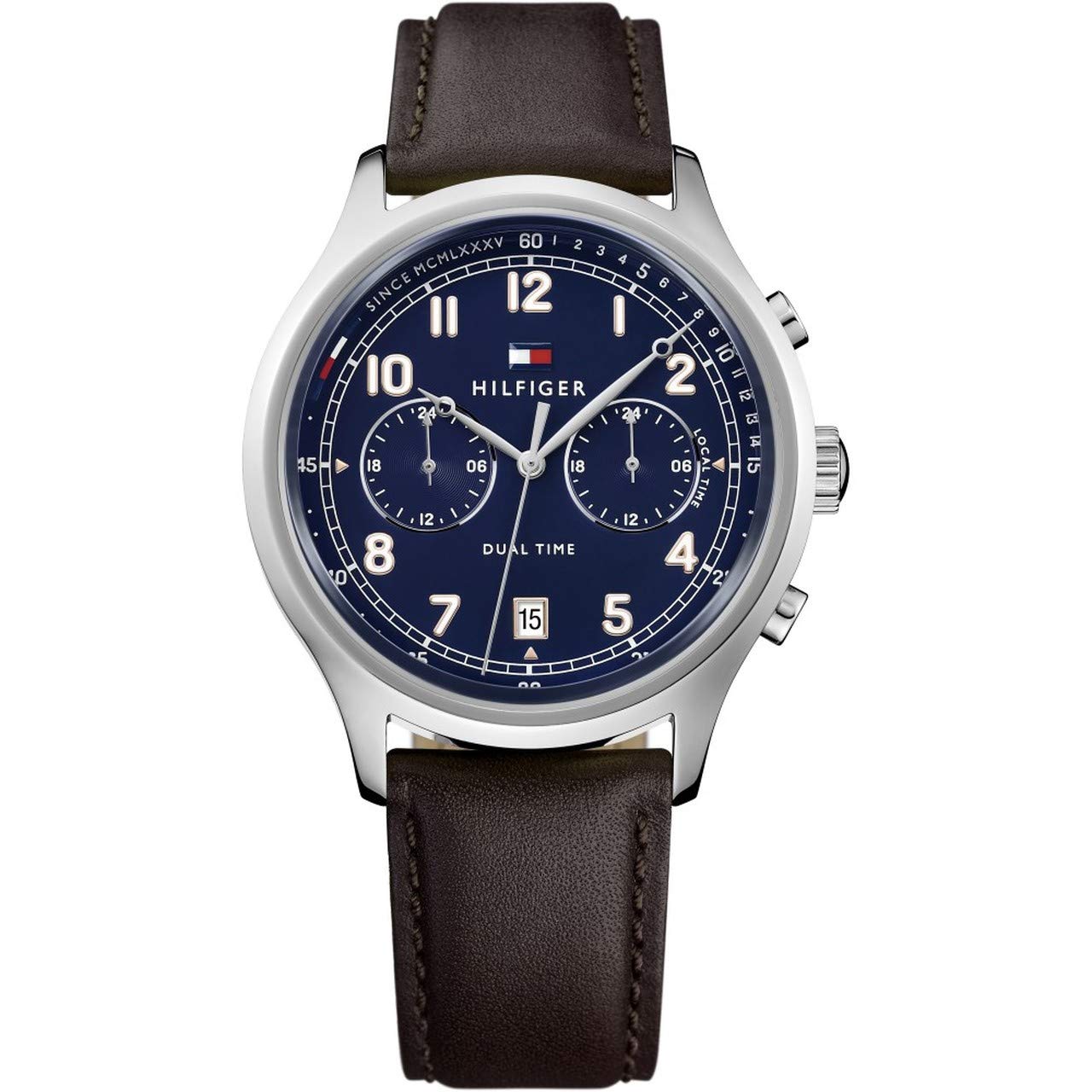 Buy Tommy Hilfiger Emerson Grey Dial Brown Leather Strap Watch for Men - 1791385 in Pakistan