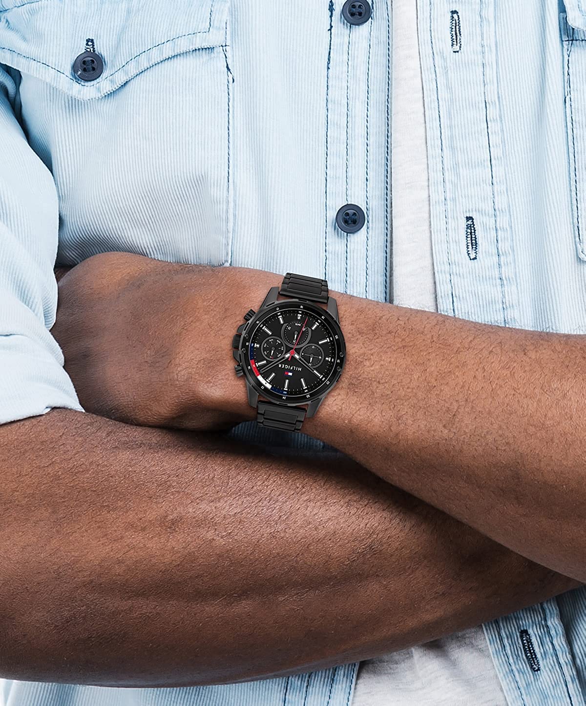Buy Tommy Hilfiger Mens Quartz Black Stainless Steel Black Dial 44mm Watch - 1791935 in Pakistan