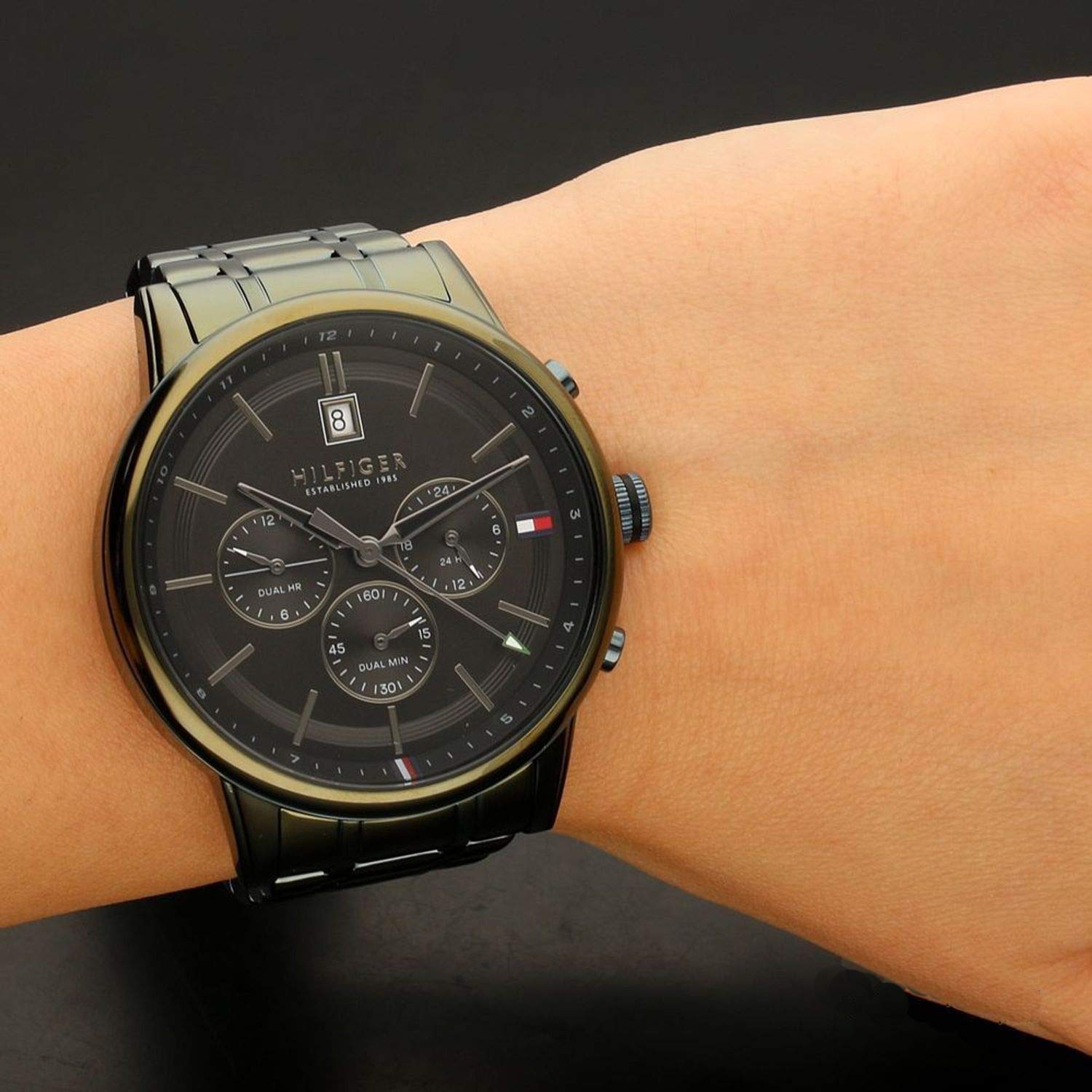 Buy Tommy Hilfiger Mens Quartz Stainless Steel Black Dial 44mm Watch - 1791634 in Pakistan