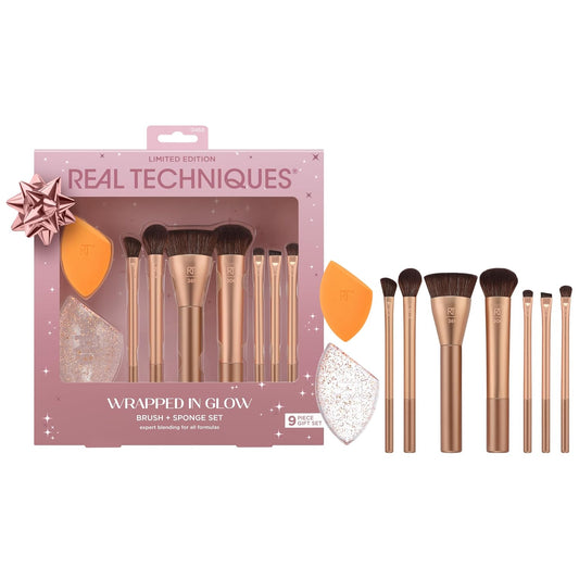 Buy Real Techniques Wrapped In Glow Brush Plus Sponge 9 Piece Holiday Gift Set in Pakistan