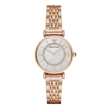 Buy Emporio Armani Gianni T Bar White Dial Rose Gold Steel Strap Watch for Women - AR11244 in Pakistan