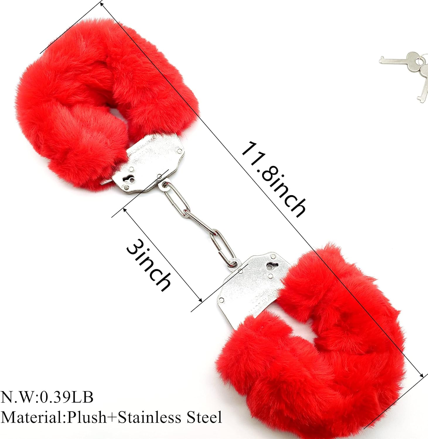 Buy Furry Handcuffs with Keys - Red in Pakistan