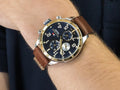 Buy Tommy Hilfiger Mens Quartz Brown Leather Strap Blue Dial 46mm Watch - 1791137 in Pakistan