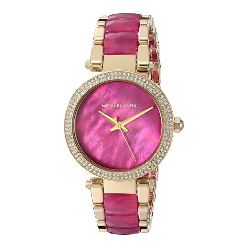 Buy Michael Kors Parker Pink Mother Of Pearl Dial Two Tone Stainless Steel Strap Ladies Watch - Mk6490 in Pakistan