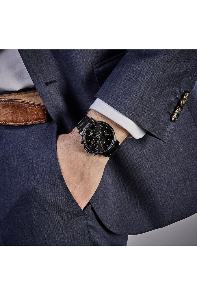 Buy Tommy Hilfiger Mens Quartz Stainless Steel Black Dial 46mm Watch - 1710383 in Pakistan