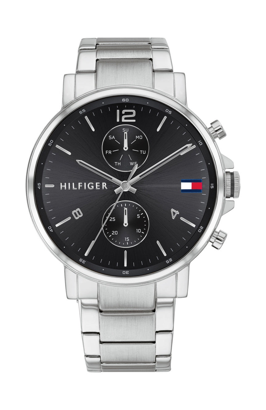 Buy Tommy Hilfiger Mens Quartz Stainless Steel Black Dial 44mm Watch - 1710407 in Pakistan