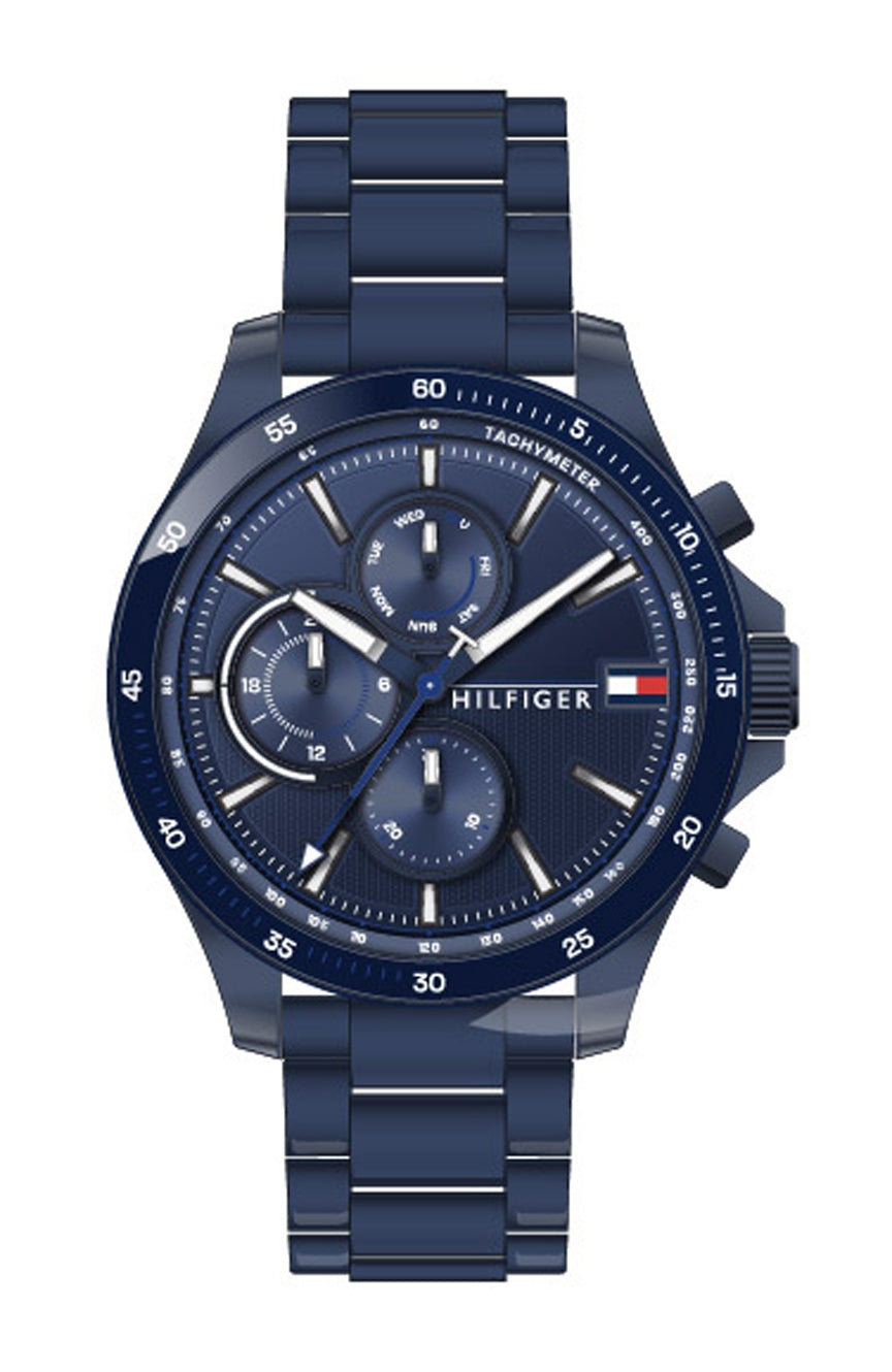 Buy Tommy Hilfiger Mens Quartz Stainless Steel Blue Dial 46mm Watch - 1791720 in Pakistan