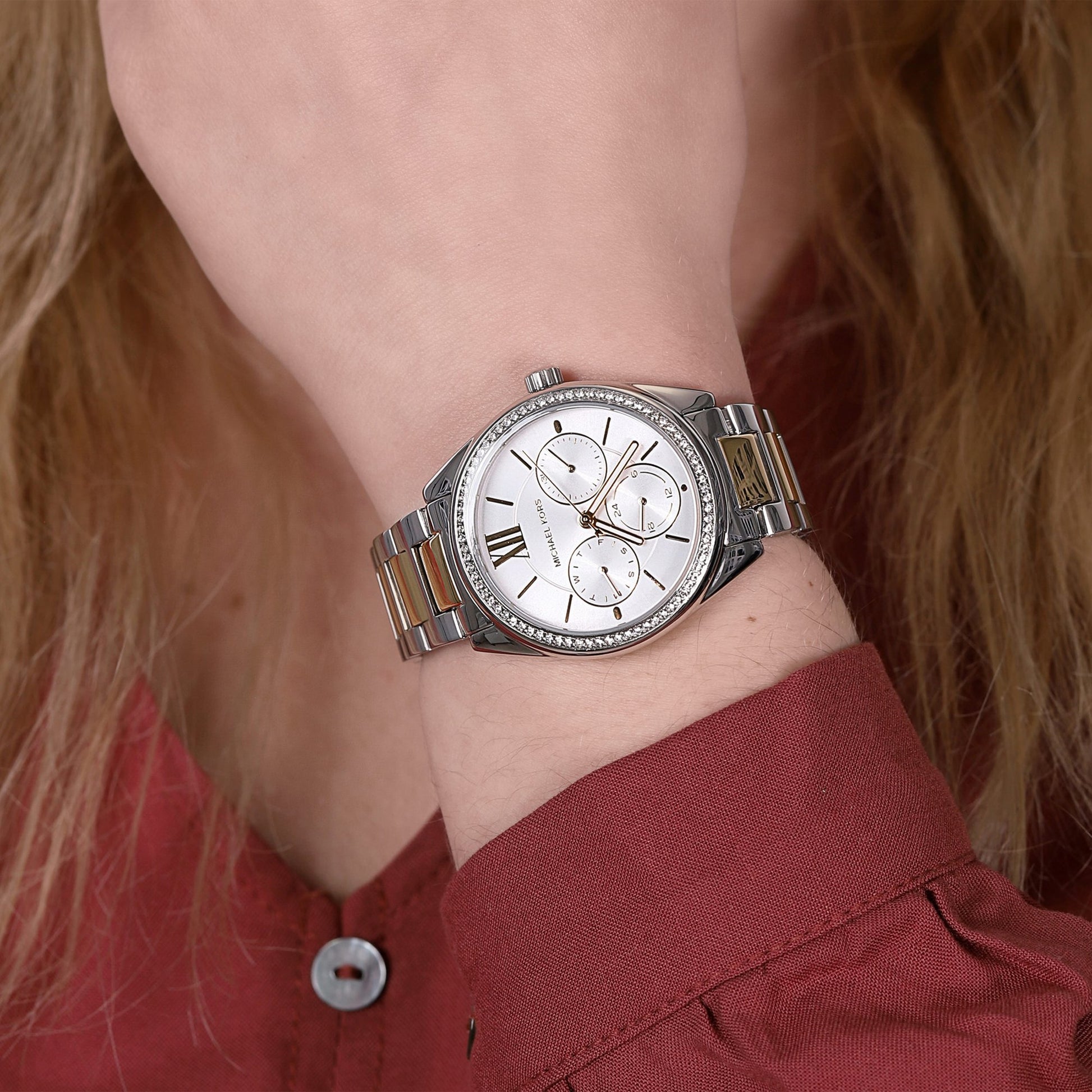 Buy Michael Kors Silver Dial Two Tone Steel Strap Janelle Watch for Women - MK7092 in Pakistan