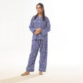 Buy Sajiero Mat Daisy Linen Pajama Suit with Scrunchie in Pakistan
