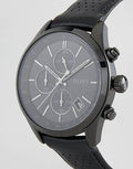 Buy Hugo Boss Mens Chronograph Quartz Leather Strap Black Dial 44mm Watch - 1513474 in Pakistan