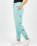 Buy Sajiero Fleece Trouser – Bow Print - Aqua Blue in Pakistan