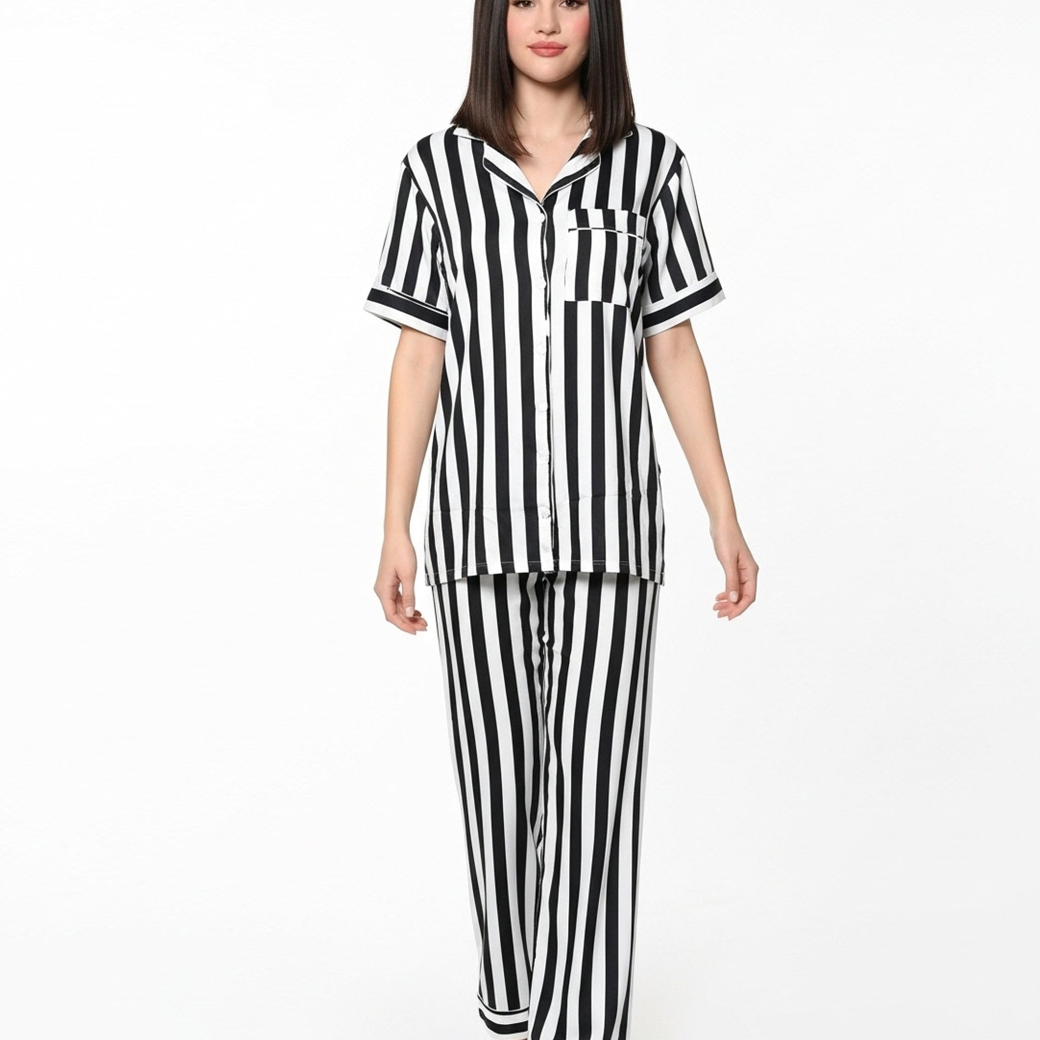 Buy Sajiero Linen Pajama Suit - Bold Stripes in Pakistan