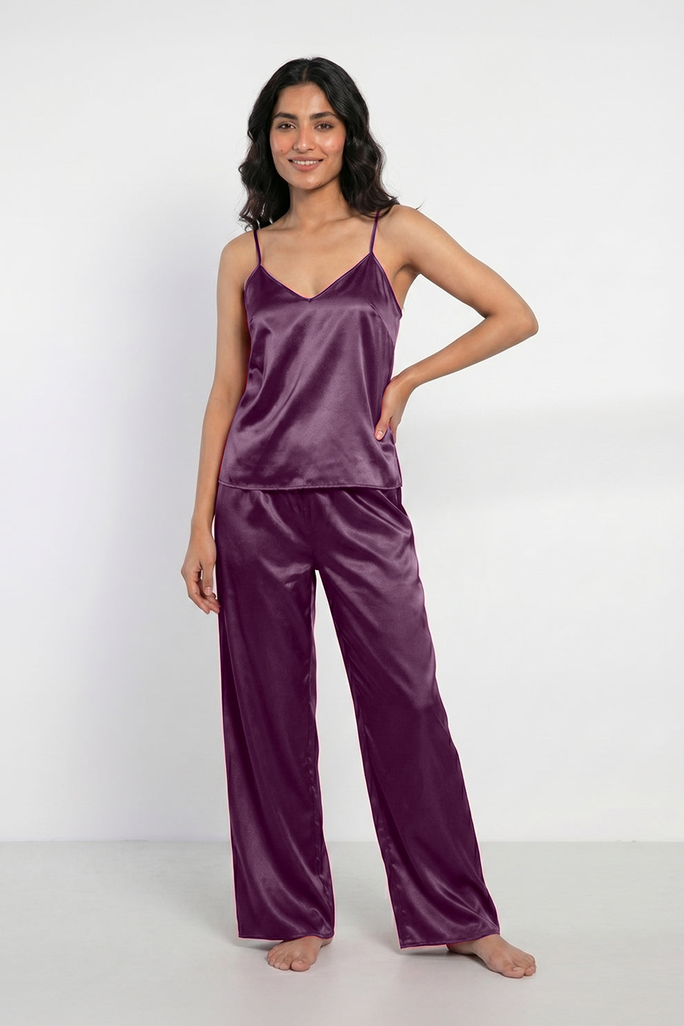 Buy Summer Cami Silk Sleeveless - Purple in Pakistan