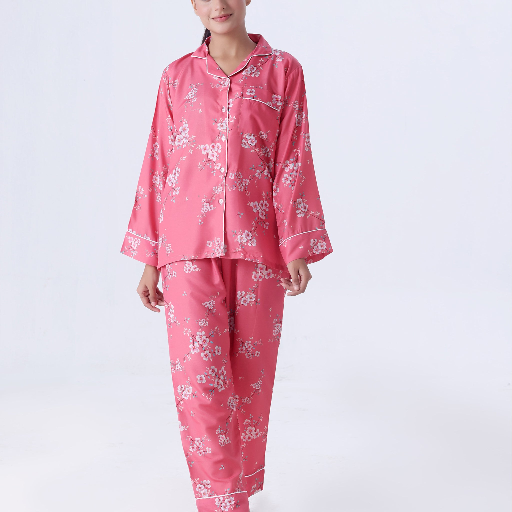 Buy Sajiero Summer Pajama Suit - Cozy Pink in Pakistan