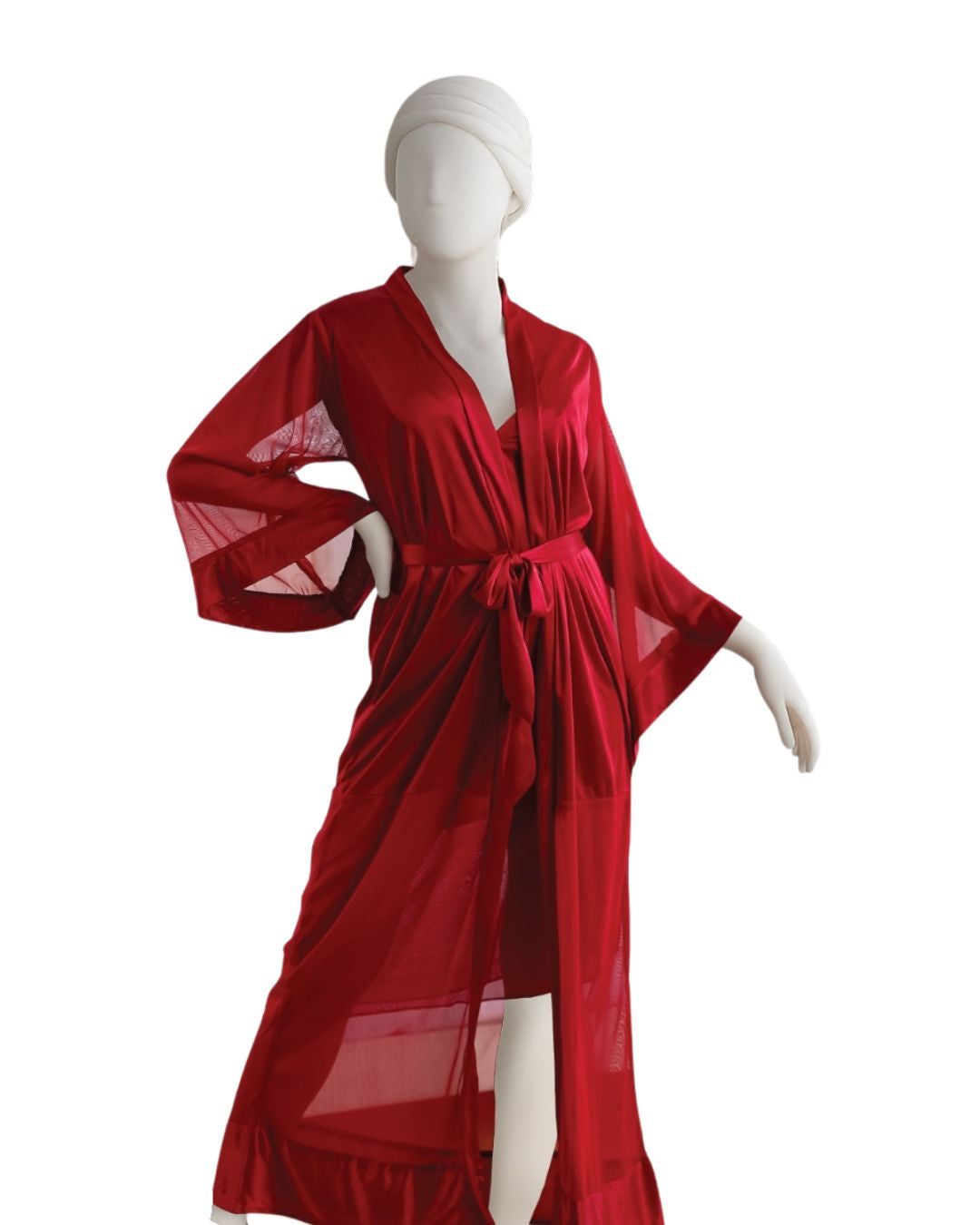 Buy Sajiero Gown Set - Rinny Silk - Maroon in Pakistan