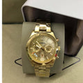 Buy Perfect Boyfriend Gold Dial Gold Steel Strap Watch For Women in Pakistan