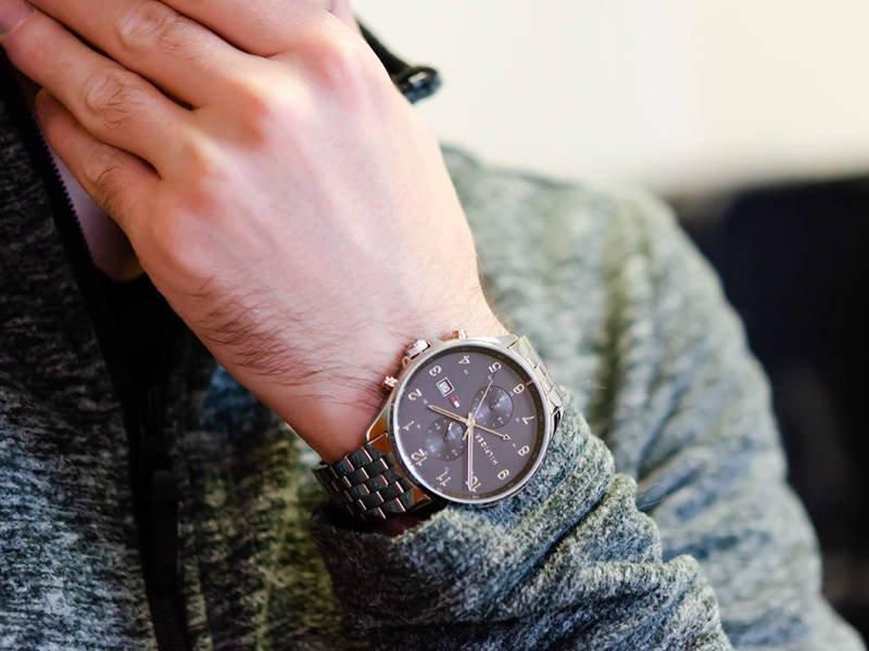 Buy Tommy Hilfiger Mens Quartz Silver Stainless Steel Grey Dial 44mm Watch - 1791707 in Pakistan