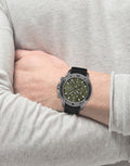 Buy Hugo Boss Gents Stainless Steel Case With Black Silicon Rubber Strap And Green Chronograph Dial Watch - 1513967 in Pakistan