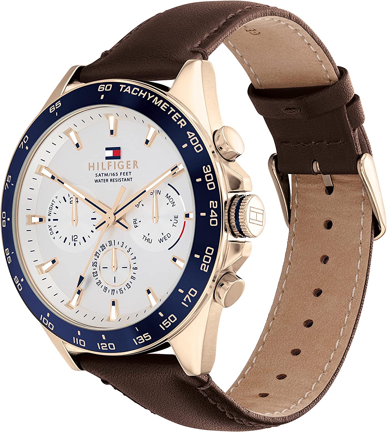Buy Tommy Hilfiger Owen White Dial Brown Leather Strap Watch for Men - 1791966 in Pakistan