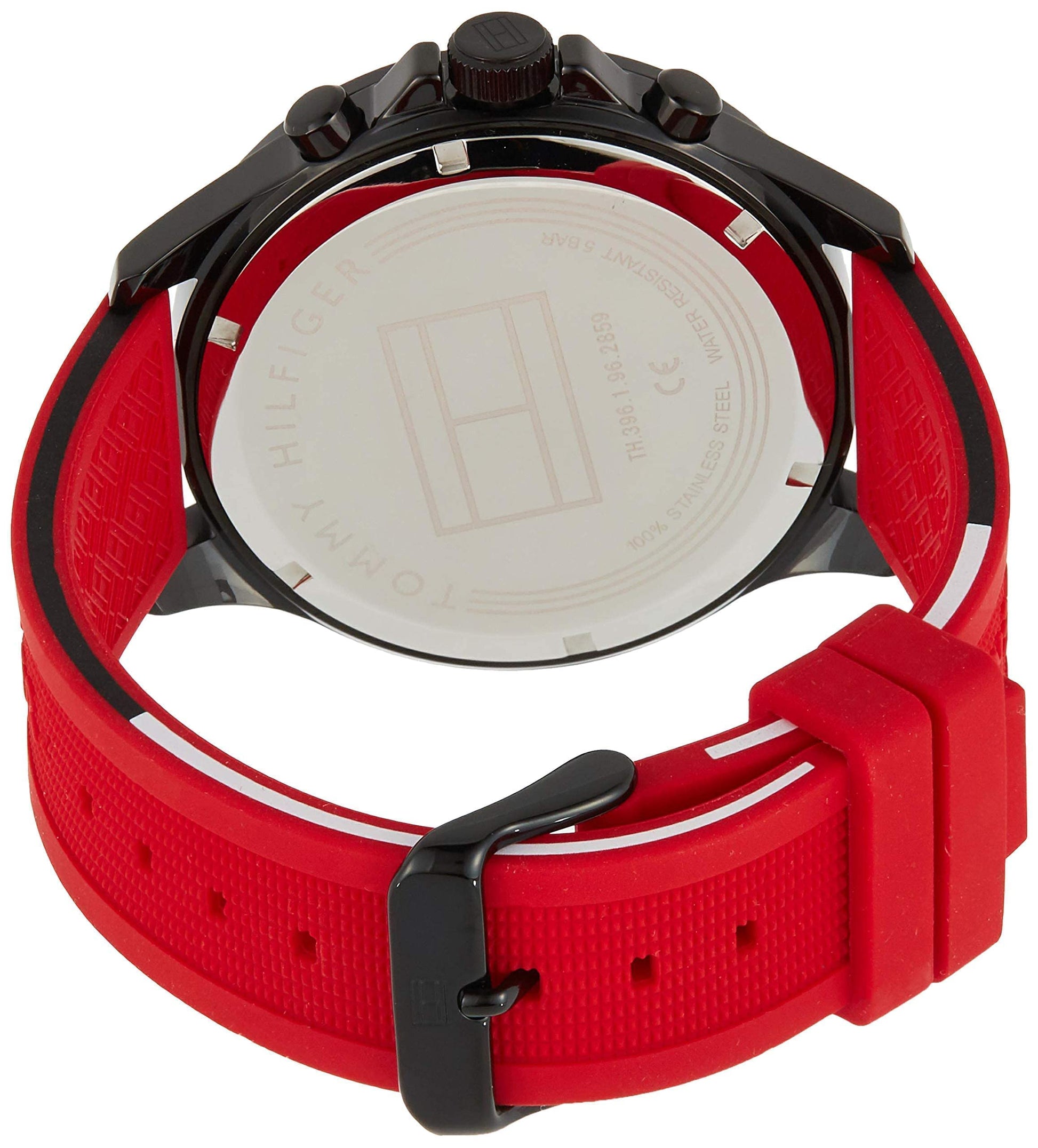 Buy Tommy Hilfiger Mens Quartz Silicone Strap Black Dial 46mm Watch - 1791722 in Pakistan