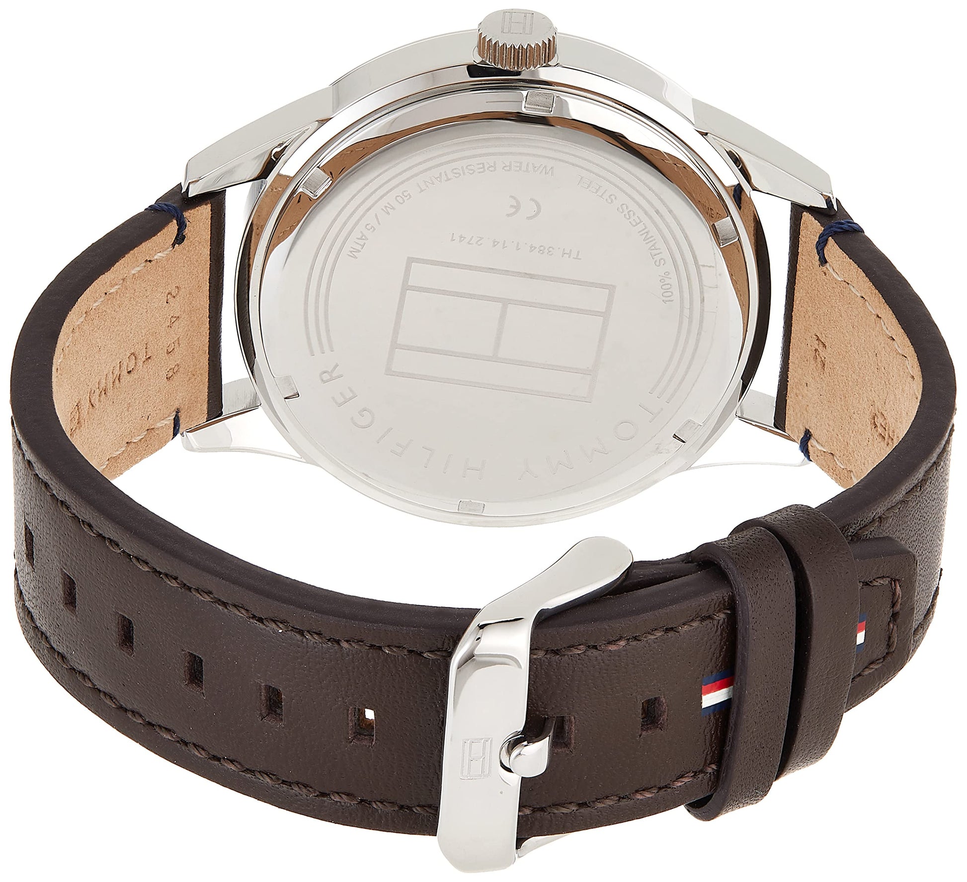 Buy Tommy Hilfiger Austin Grey Dial Brown Leather Strap Watch for Men - 1791637 in Pakistan