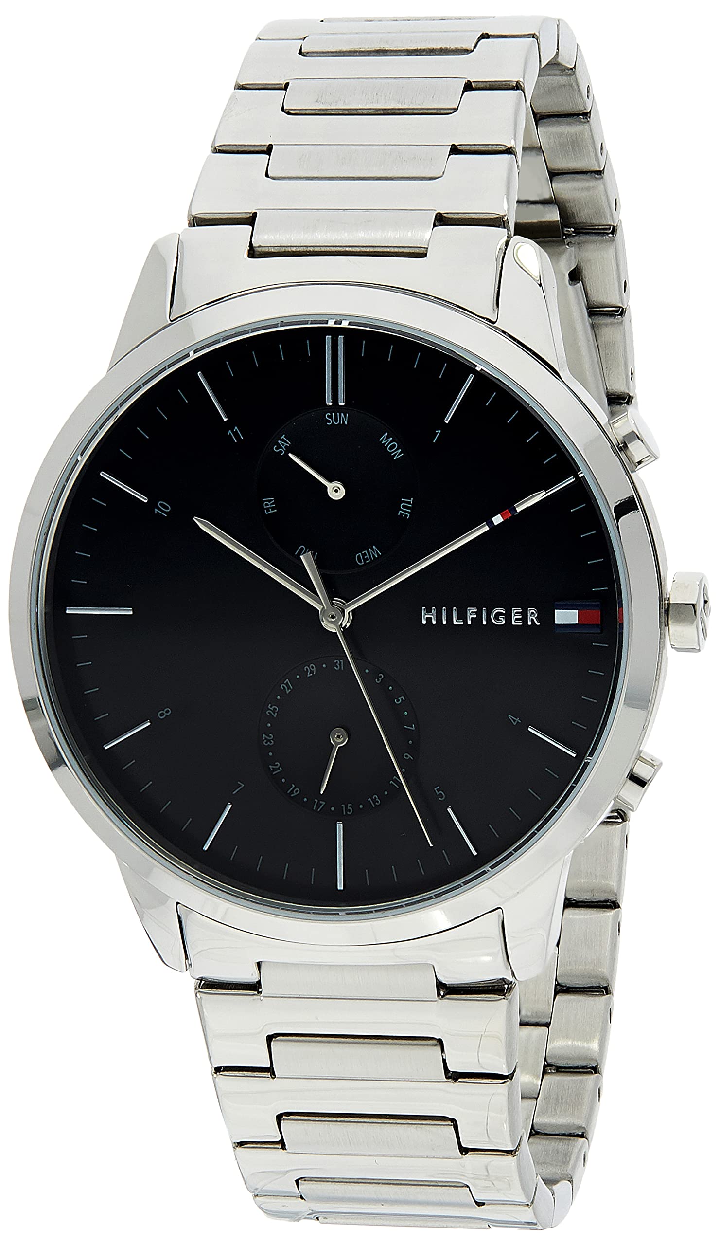 Buy Tommy Hilfiger Mens Quartz Stainless Steel Black Dial 44mm Watch - 1710407 in Pakistan