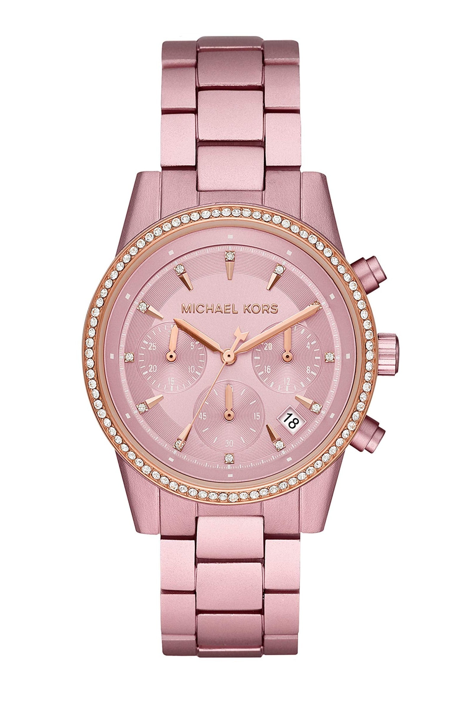 Buy Michael Kors Ritz Chronograph Pink Aluminium Watch for Women - Mk6753 in Pakistan