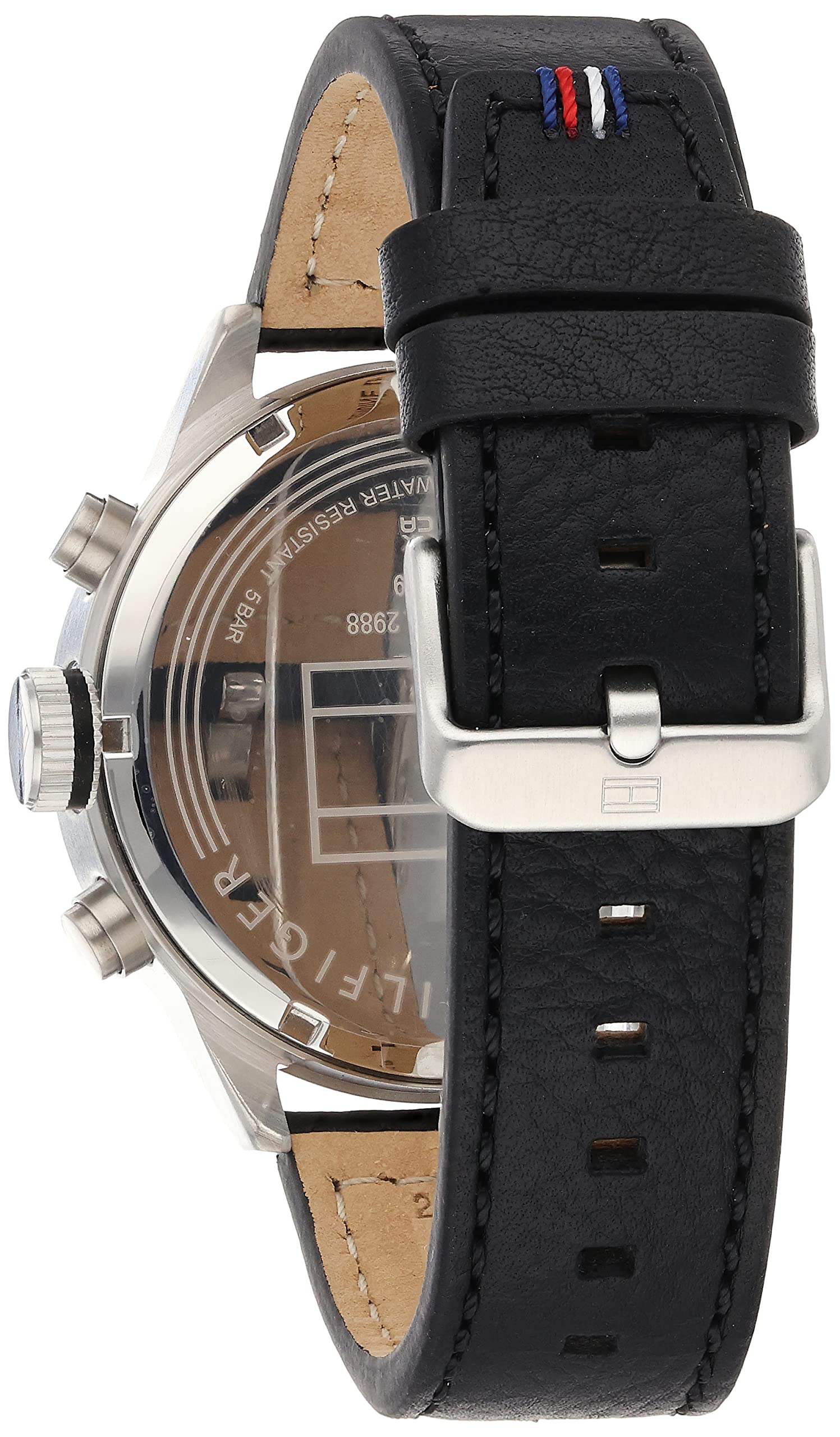 Buy Tommy Hilfiger Mens Quartz Leather Strap Black Dial 46mm Watch - 1791810 in Pakistan