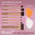 Buy Real Techniques Wrapped In Glow Brush + Sponge 9 Piece Holiday Gift Set in Pakistan