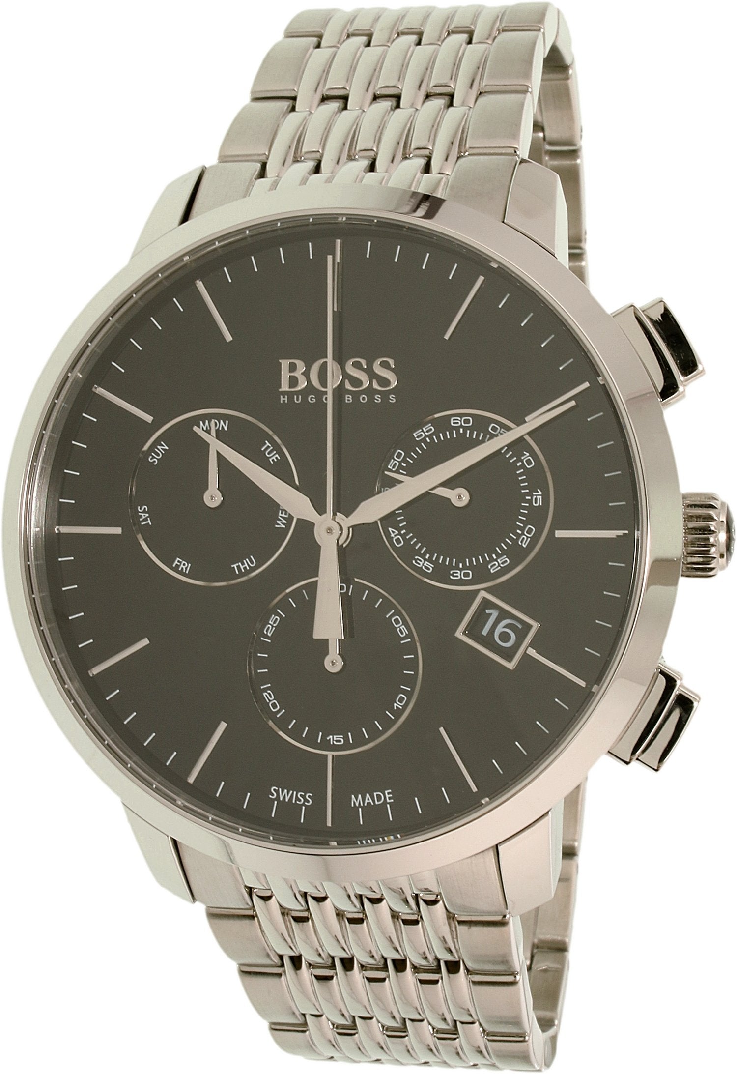 Buy Hugo Boss Stainless Steel Swiss Quartz Chronograph Black Dial Mens Watch - 1513267 in Pakistan