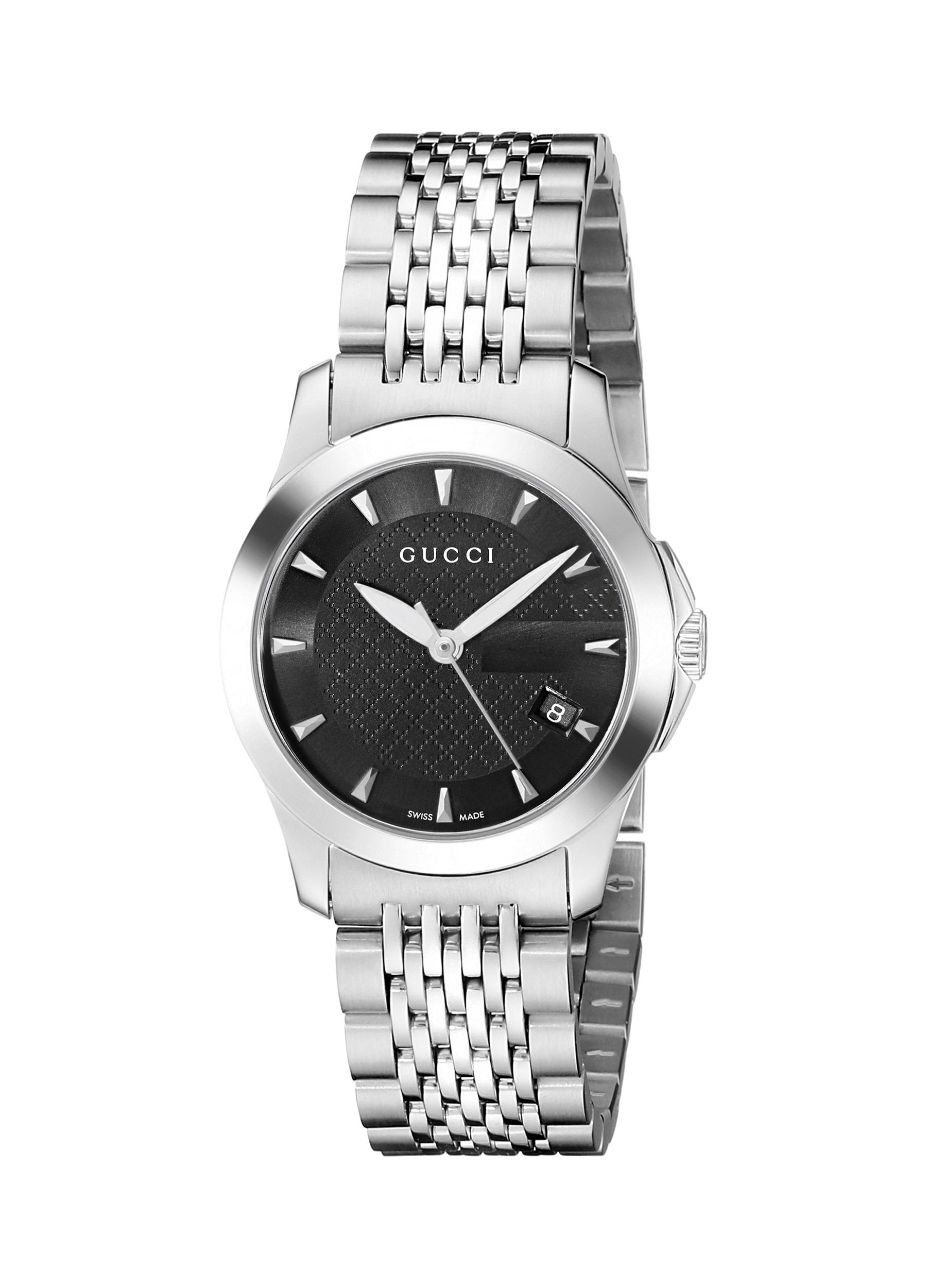 Buy Gucci G Timeless Black Dial Silver Steel Strap Watch for Women - YA126502 in Pakistan