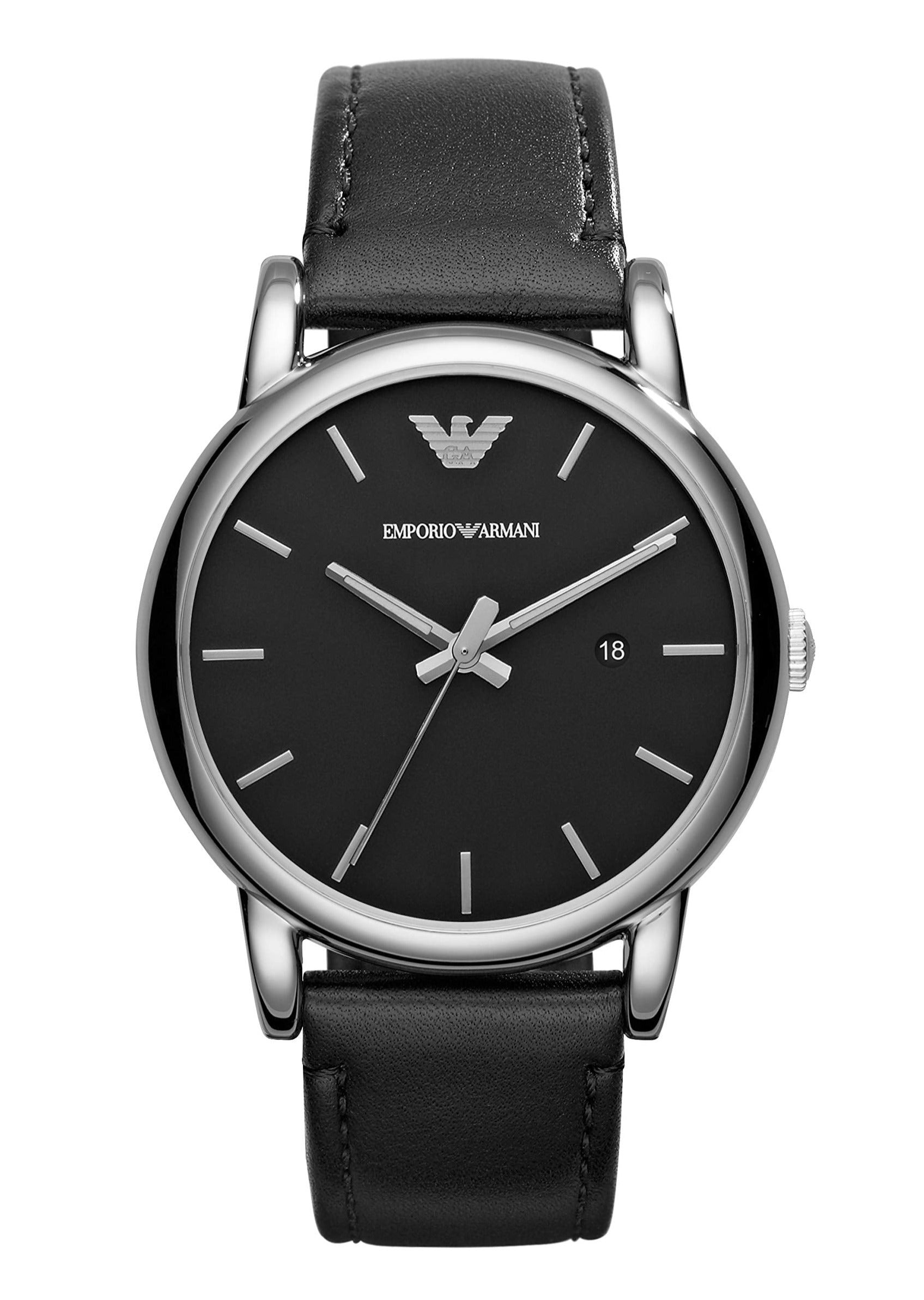Buy Emporio Armani Luigi Black Dial Black Leather Strap Watch for Men - AR1692 in Pakistan