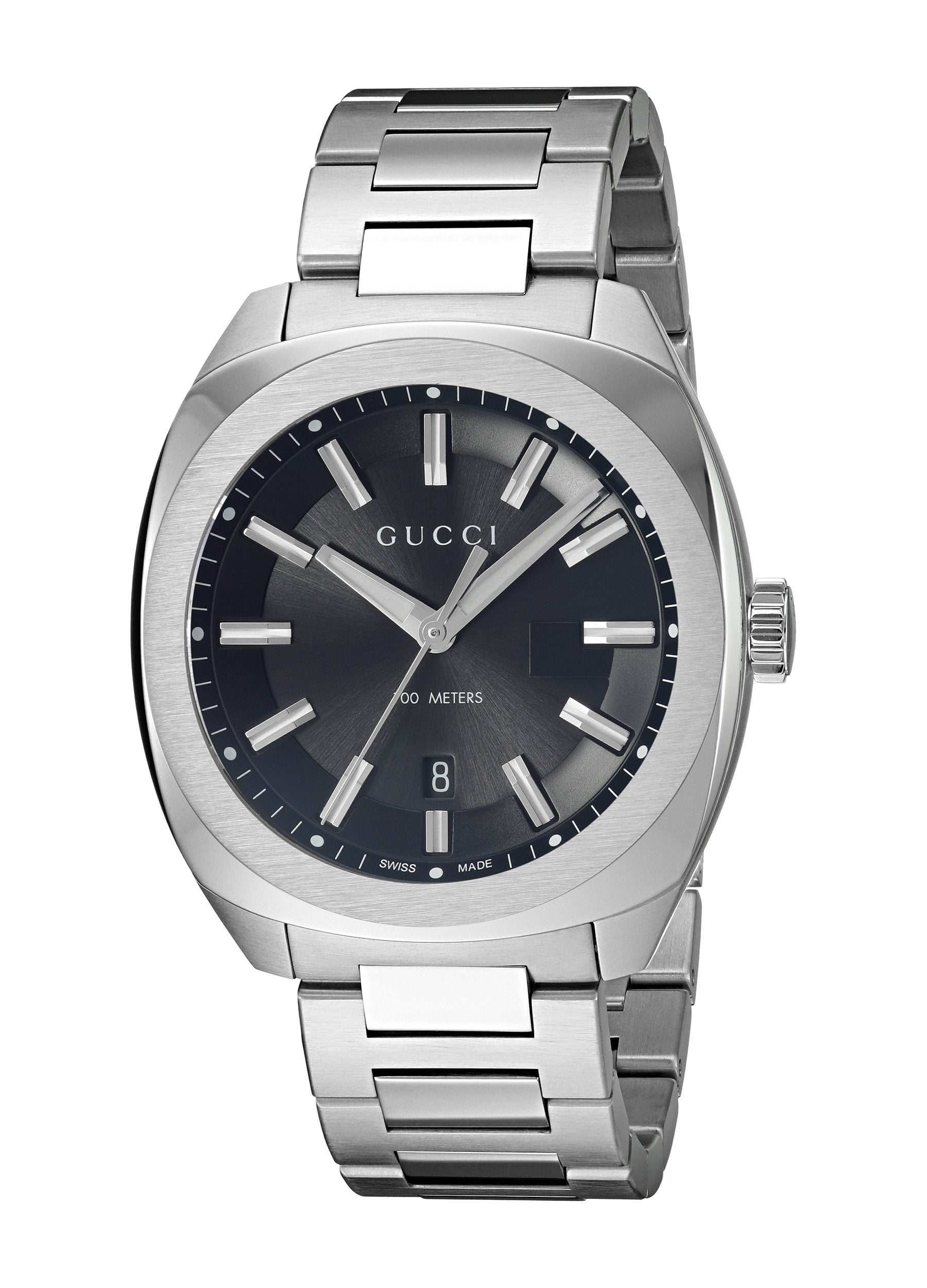 Buy Gucci G Timeless Black Dial Silver Steel Strap Watch for Men - YA142401 in Pakistan