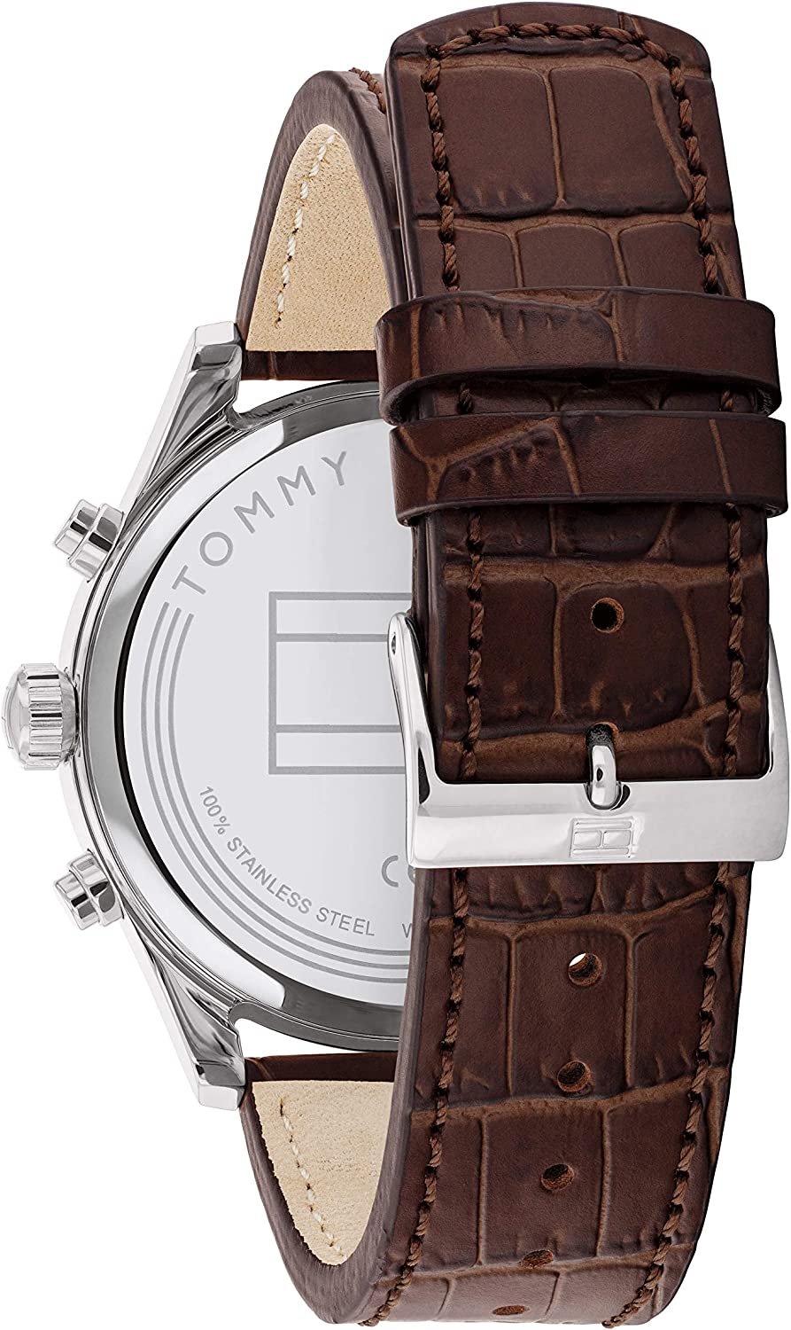 Buy Tommy Hilfiger Mens Quartz Leather Strap Grey Dial 44mm Watch - 1710422 in Pakistan