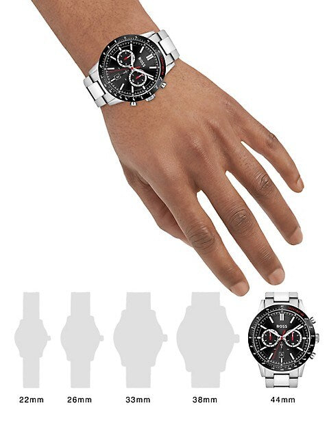 Buy Hugo Boss Mens Allure Chronograph Black Dial Silver Stainless Steel Strap Watch - 1513922 in Pakistan