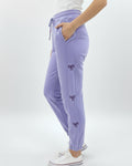 Buy Sajiero Fleece Trouser – Bow Print - Purple in Pakistan