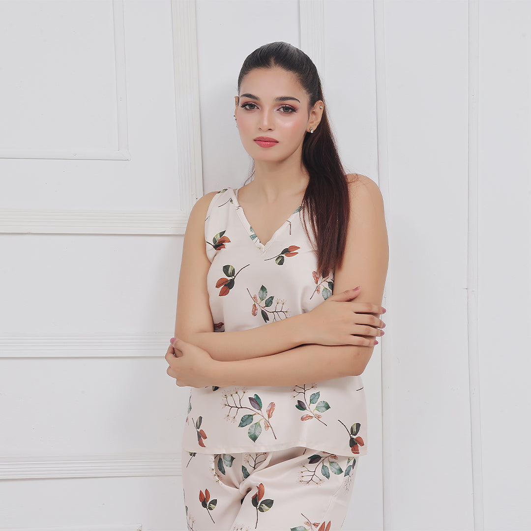 Buy Sajiero Spice Ceder Strap Jumpsuit Printed Floral Ash in Pakistan