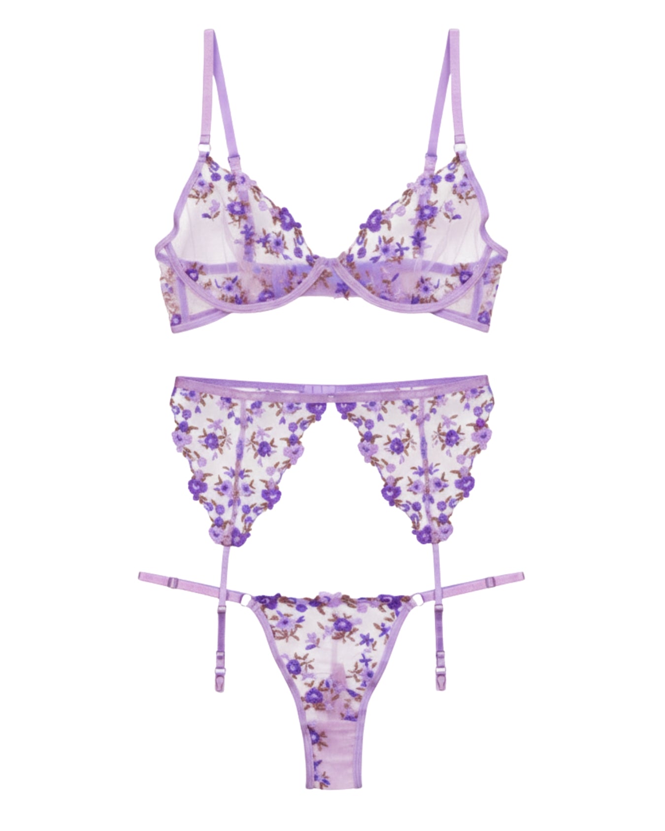 Buy Sajiero Garter Set - Blossom Muse - Purple in Pakistan