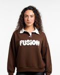 Buy Sajiero Fleece Polo Style Sweatshirt - FUSION - Brown in Pakistan