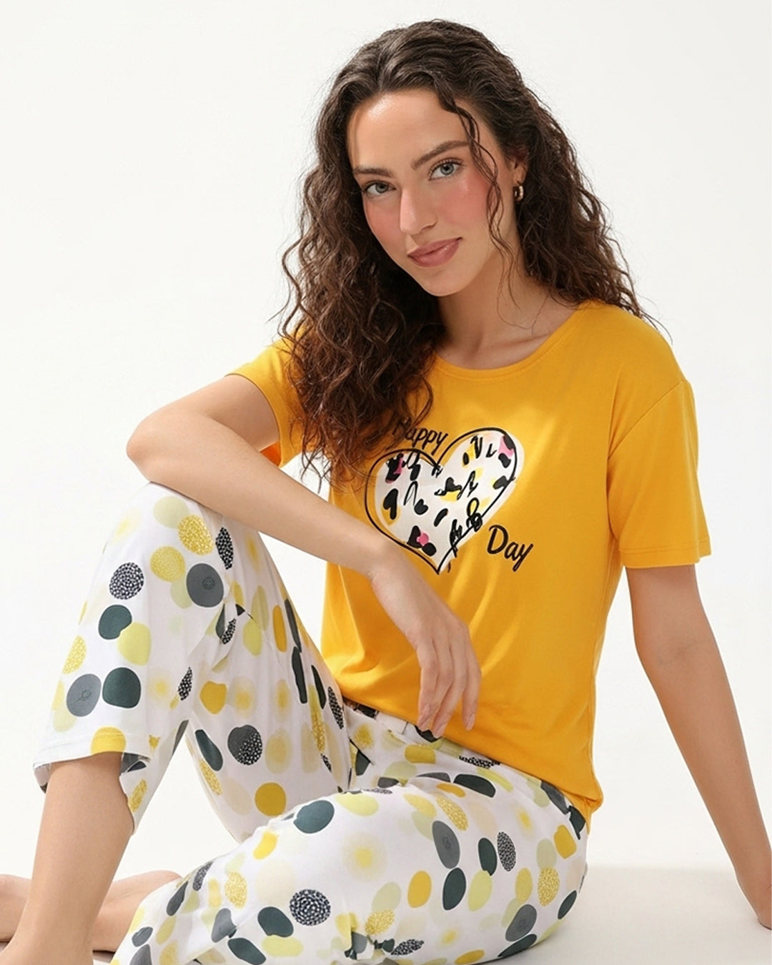 Buy Sajiero Cotton PJ Set - Yellow Chic in Pakistan