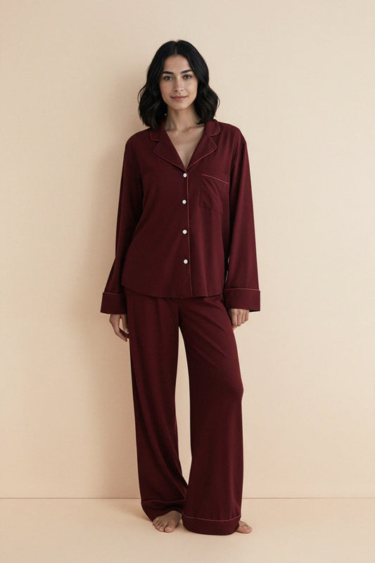 Buy Cloud Pajama Set - Maroon in Pakistan