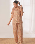 Buy Sajiero Silk Pajama Suit with Scrunchie - Starlight Dream in Pakistan